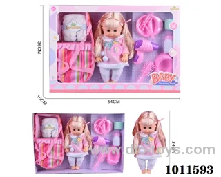 15inch blow bottle ,movable eye doll,with 6-sound IC in Window box