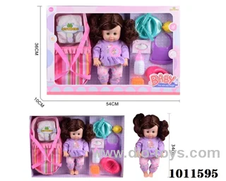 15inch blow bottle ,movable eye doll,with  6-sound IC in Window box