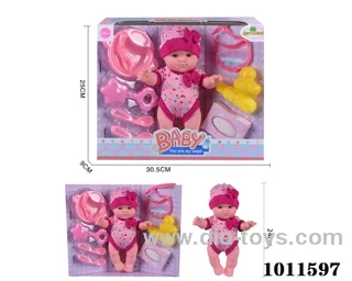 10 inch doll with  bottle Scarf. Duck. Tissue_x000D_
Tableware. Ring the bell etc  without_x000D_
IC