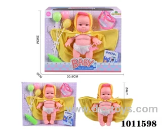 10 inch doll with  bottle Scarf. Duck. Tissue_x000D_
Tableware. Ring the bell. without_x000D_
IC