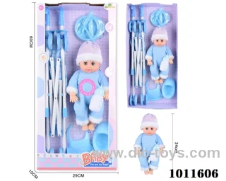 15inch blow bottle ,movable eye drink water doll,with  6-sound ic in Hand box