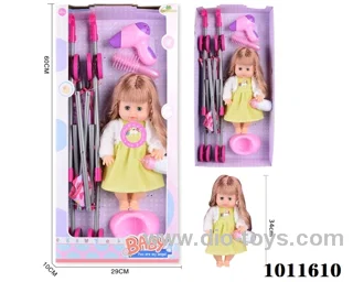 15inch blow bottle ,movable eye drink water doll,with 6-sound ic in Hand box