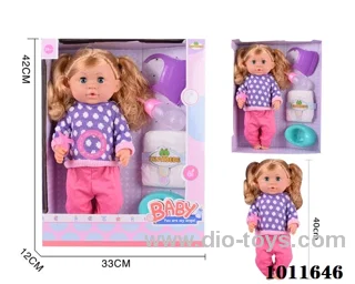 18inch movable eye drink water doll with 6-sound IC in window box