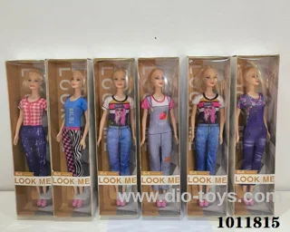 6pcs 11inch doll with many types of clothes mixed in window box