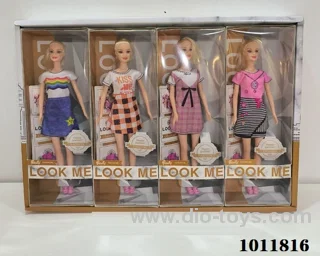 4pcs 11inch doll with many types of clothes mixed in Display box