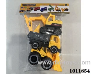 3pcs Engineering vehicle in pp bag with header