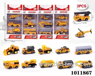 3pcs 1:64 Return alloy car 12 sets mixed loading in  window box