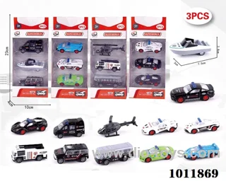 3pcs 1:64 Return alloy car 12 sets mixed loading in  window box