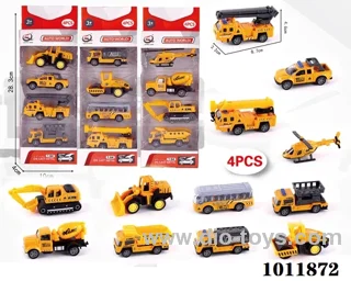 4pcs 1:64 Return alloy car 12 sets mixed loading in  window box