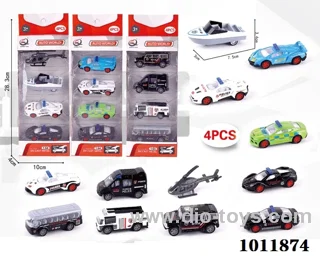 4pcs 1:64 Return alloy car 12 sets mixed loading in  window box