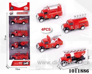 4pcs 1:55 Return alloy car 4 sets mixed loading in  window box
