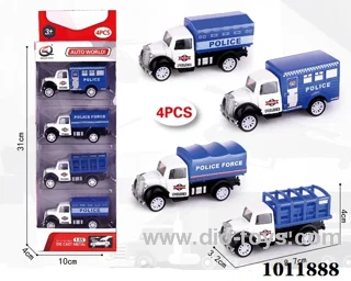 4pcs 1:55 Return alloy car 4 sets mixed loading in  window box