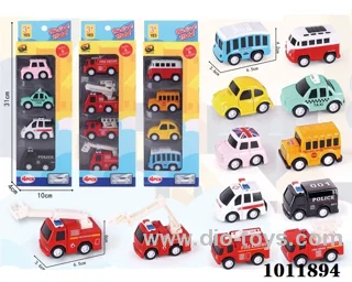 4pcs 1:55 Return alloy car 12 sets mixed loading in  window box