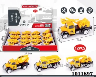 12pcs 1:55 Return alloy car 4 sets mixed loading in  window box