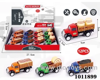 12pcs 1:55 Return alloy car 4 sets mixed loading in  window box