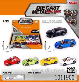 12pcs 1:55 Return alloy car 6 sets mixed loading in Display box
