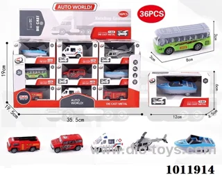 36pcs 1:64 Return alloy car 6 sets mixed loading in Display box