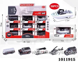 36pcs 1:64 Return alloy car 6 sets mixed loading in  window box