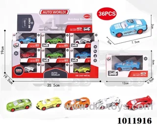 36pcs 1:64 Return alloy car 6 sets mixed loading in Display box