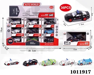 36pcs 1:64 Return alloy car 6 sets mixed loading in  window box