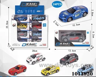24pcs 1:43 Return alloy car 6 sets mixed loading in Display box