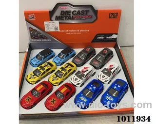 12pcs 1:43 Return alloy car  in Display box