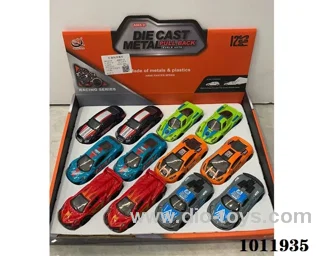 12pcs 1:43 Return alloy car  in Display box