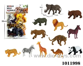 12pcs 5 inch animal suit in pvc  bag