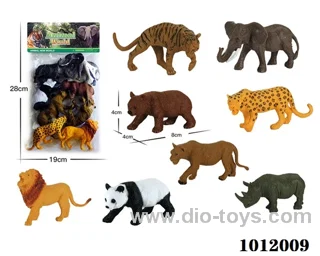 8pcs 5 inch animal suit in pvc bag