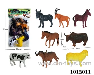 8pcs 5 inch animal suit in pvc bag