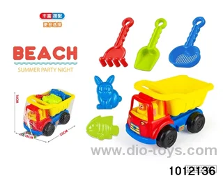 6pcs Morandi beach toys car in net bag