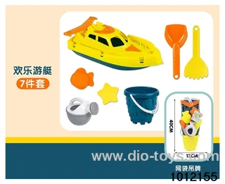 7pcs Morandi beach toys boat in net bag