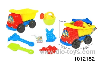 Beach toys car in net bag