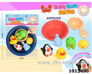 bath toy 2 color mixed loading in PP bag with header