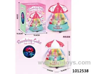 revolving cake with light &music  2 color mixed loading  in  color box