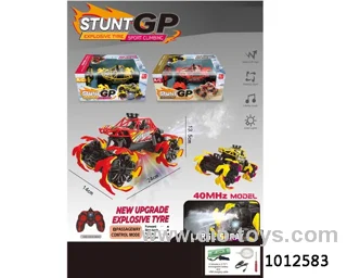 rock climbing explosive wheel stunt car with spray& light include battery 2 color mixed loading