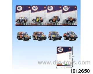 Alloy return car (4 mixed) in Blister card