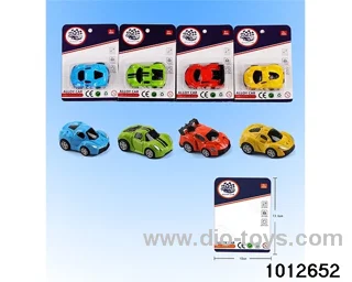 Alloy return car (4 mixed) in Blister card