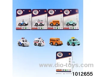 Alloy return car (4 mixed) in Blister card