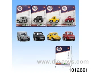 Alloy return car (4 mixed) in Blister card