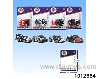 Alloy return car (4 mixed) in Blister card