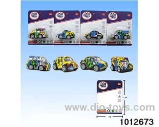 Alloy return car (4 mixed) in Blister card