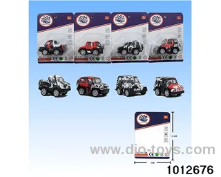 Alloy return car (4 mixed) in Blister card
