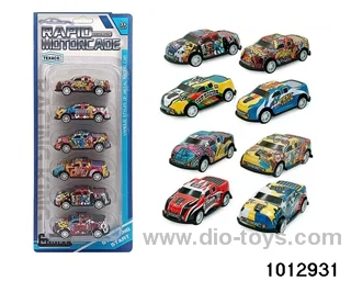 6 sliding pickup iron cars in Blister card