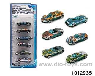 6 sliding sports cars (UV spray) in Blister card