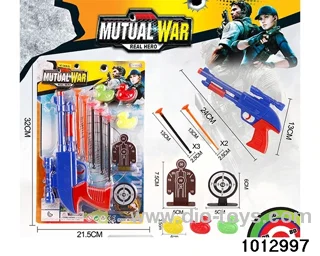 Solid color soft bullet gun needle gun police sleeve 3 ducks 2 target red gun head in Blister card