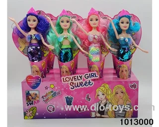 9 inch solid fashion sequins color change clothes mermaid barbie multicolor variety of mixed 12pcs in display box