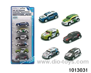 6 taxiing police iron cars in Blister card