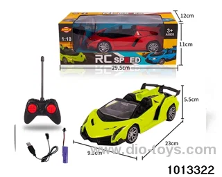 1:18 4ch 27MHz RC car with light in window box（Package electricity）