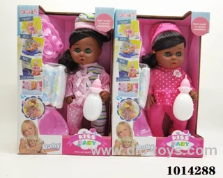 14 inch drink water doll with IC include battery in Window box